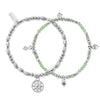 ChloBo In Bloom Harmony Aventurine Set of 2 Bracelets, Silver