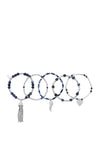 ChloBo Mindful Sodalite Stack of 5 Bracelets, Silver