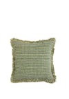 Malini Chicago Jacquard Tassle Cushion 45x45cm, Green