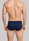 Schiesser 2 Pack Mens Cotton Essentials Geo Print Trunks, Navy