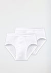 Schiesser Cotton Essentials 2 Pack Sports Brief, White