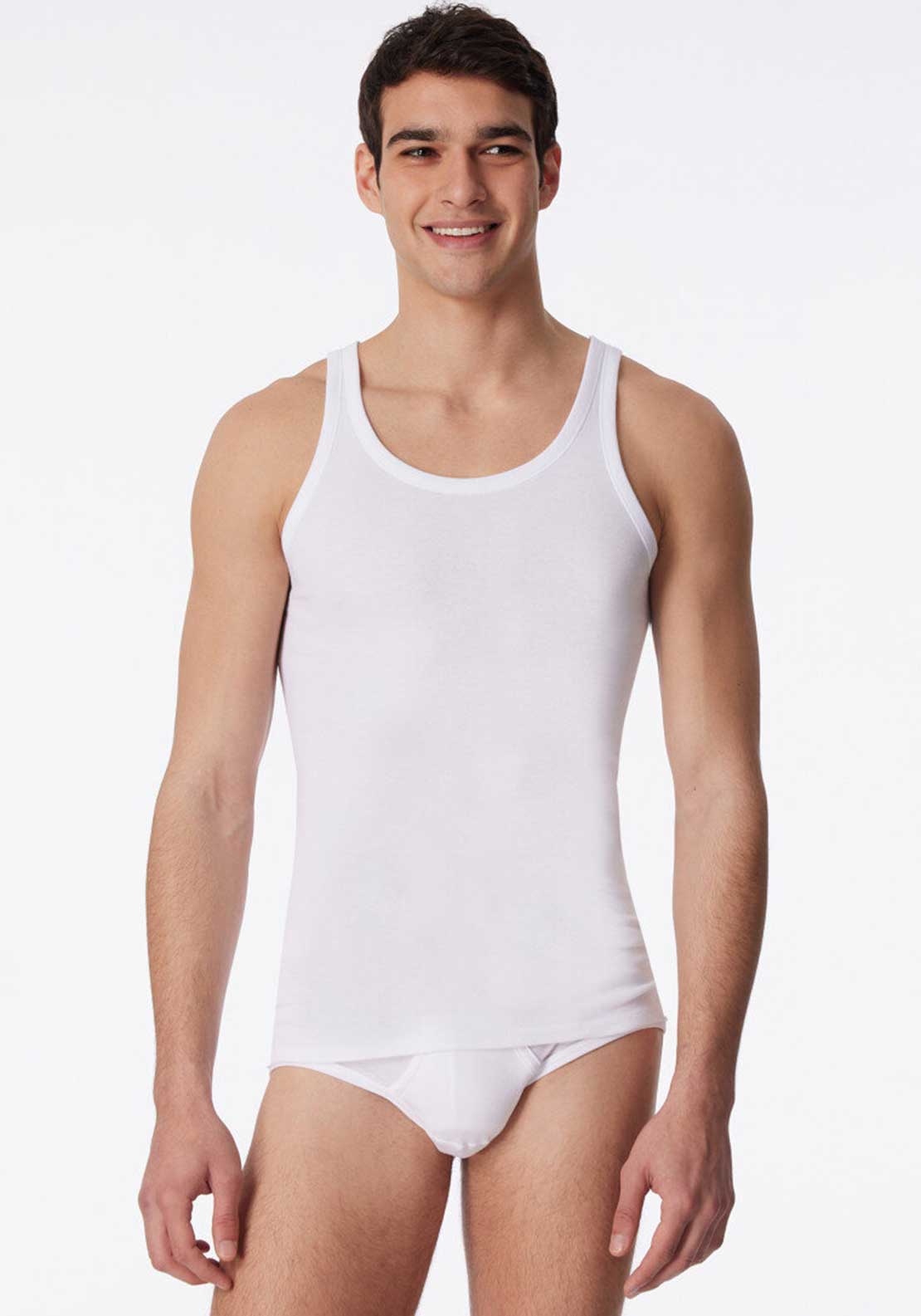 Schiesser Essential 2 Pack Cotton Vest, White