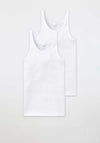 Schiesser Essential 2 Pack Cotton Vest, White
