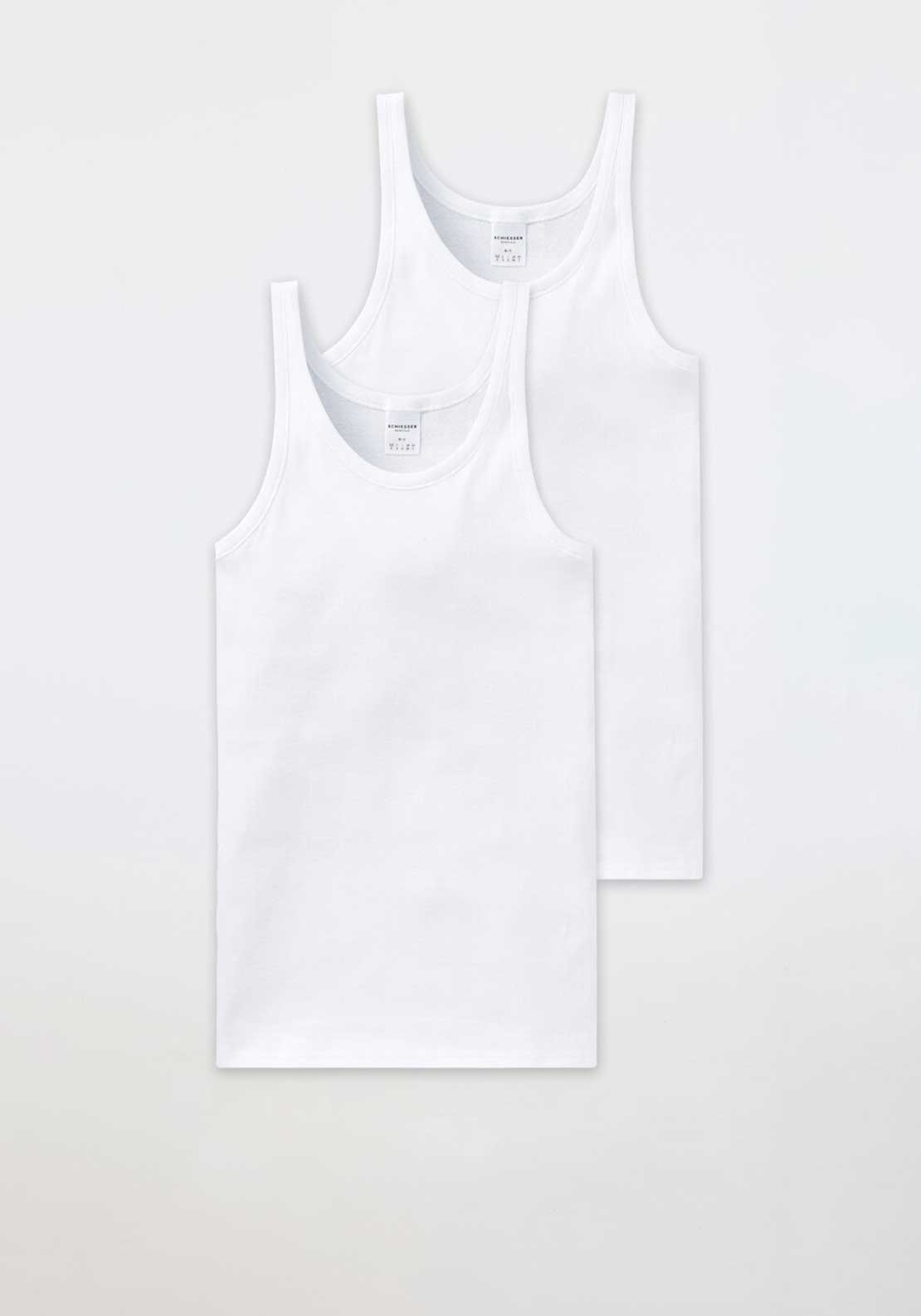 Schiesser Essential 2 Pack Cotton Vest, White