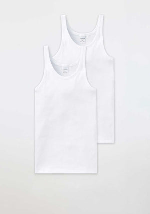 Schiesser Essential 2 Pack Cotton Vest, White