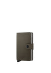 Secrid Leather Mini Wallet, Carbon Khaki