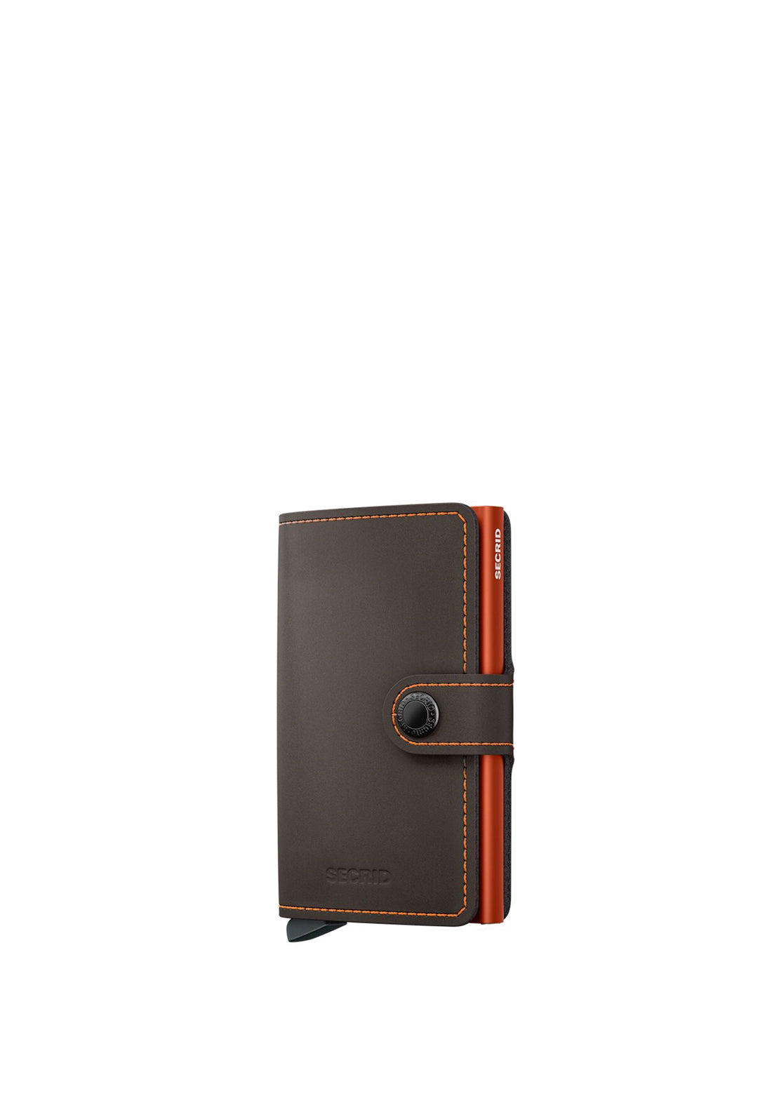Secrid Mini Wallet, Matte Truffle & Orange