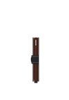 Secrid Saffiano Leather Mini Wallet, Brown