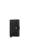 Secrid Saffiano Leather Mini Wallet, Brown