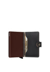 Secrid Saffiano Leather Mini Wallet, Brown