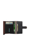 Secrid Saffiano Leather Mini Wallet, Brown