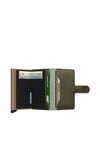 Secrid Saffiano Leather Mini Wallet, Olive