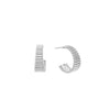 ChloBo Large Ridge Hoop Earrings, Silver