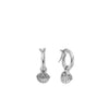 ChloBo In Bloom Travel Seeker Shell Charm Hoops, Silver