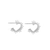 ChloBo Heart Ray Hoop Earrings, Silver