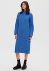 Selected Femme Maline High Neck Knit Jumper Dress, Nebulas Blue