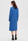 Selected Femme Maline High Neck Knit Jumper Dress, Nebulas Blue