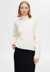 Selected Femme Kamma Knit Roll Neck Jumper, Birch