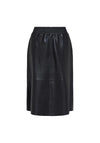 Selected Femme Madga High Rise Leather Midi Skirt, Black