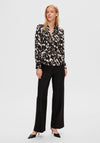 Selected Femme Justine Patterned Top, Black