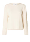 Selected Femme Silla Round Neck Plisse Top, Birch