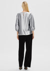 Selected Femme Silva Puff Sleeve Blouse, Silver