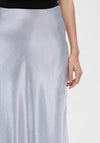 Selected Femme Silva Satin Midi Skirt, Silver