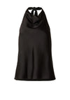 Selected Femme Renata Halter Neck Satin Top, Black