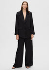 Selected Femme Asja Relaxed Satin Feel Blazer, Black