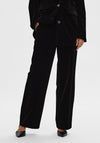 Selected Femme Rita Velva Wide Leg Trouser, Black
