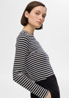 Selected Femme Striped Long Sleeve T-Shirt, Black & White