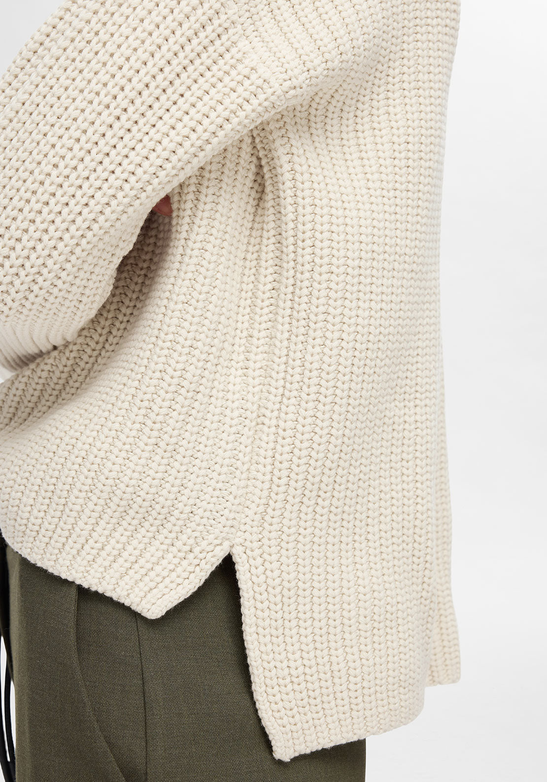Selected Femme Selma Knit High Neck Jumper, Cream