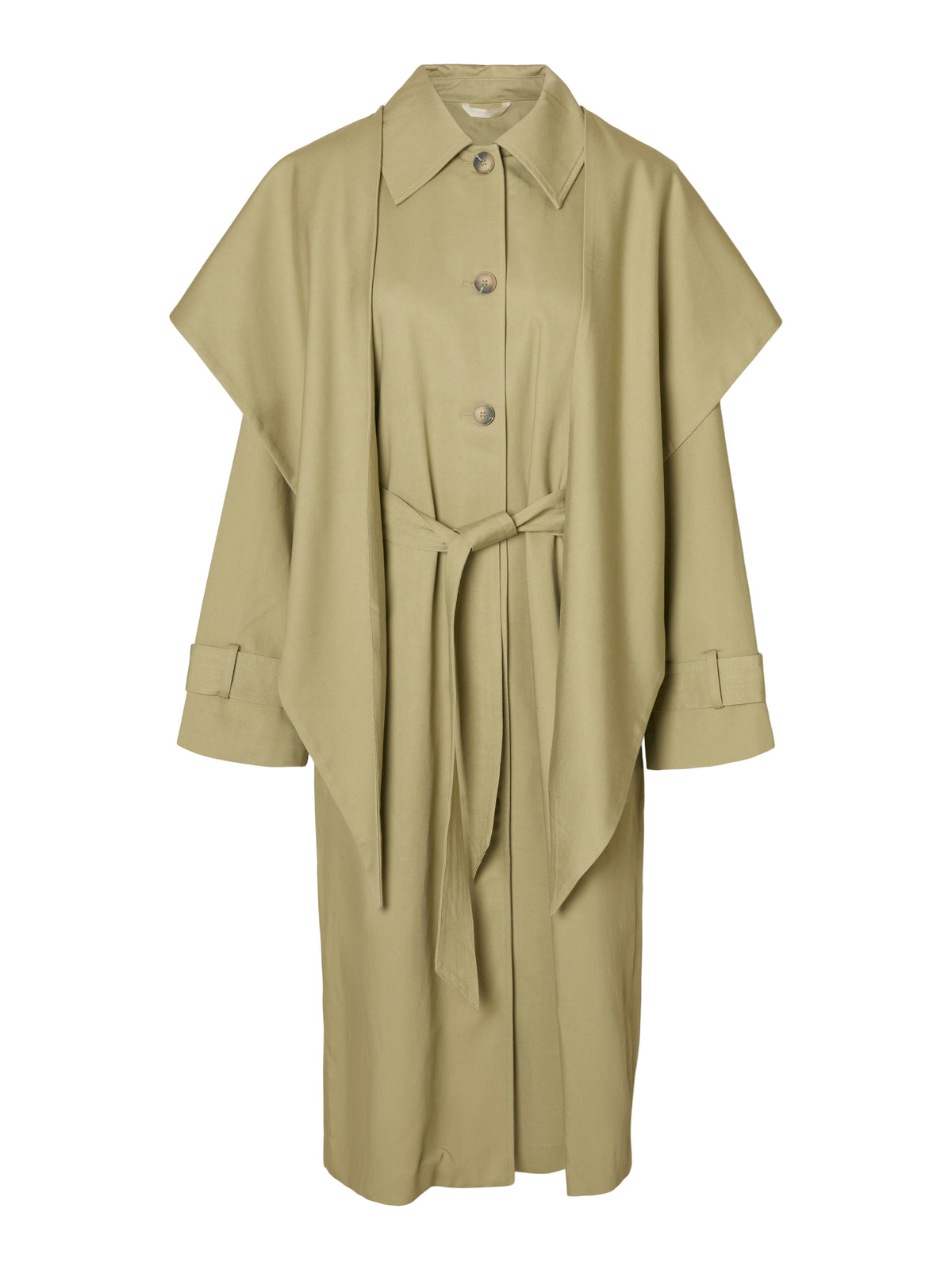 Selected Femme Sandra Scarf Coat, Green