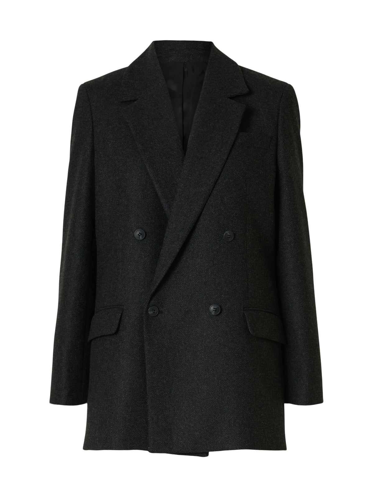 Selected Femme Elin Wool Blend Blazer, Black