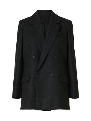 Selected Femme Elin Wool Blend Blazer, Black