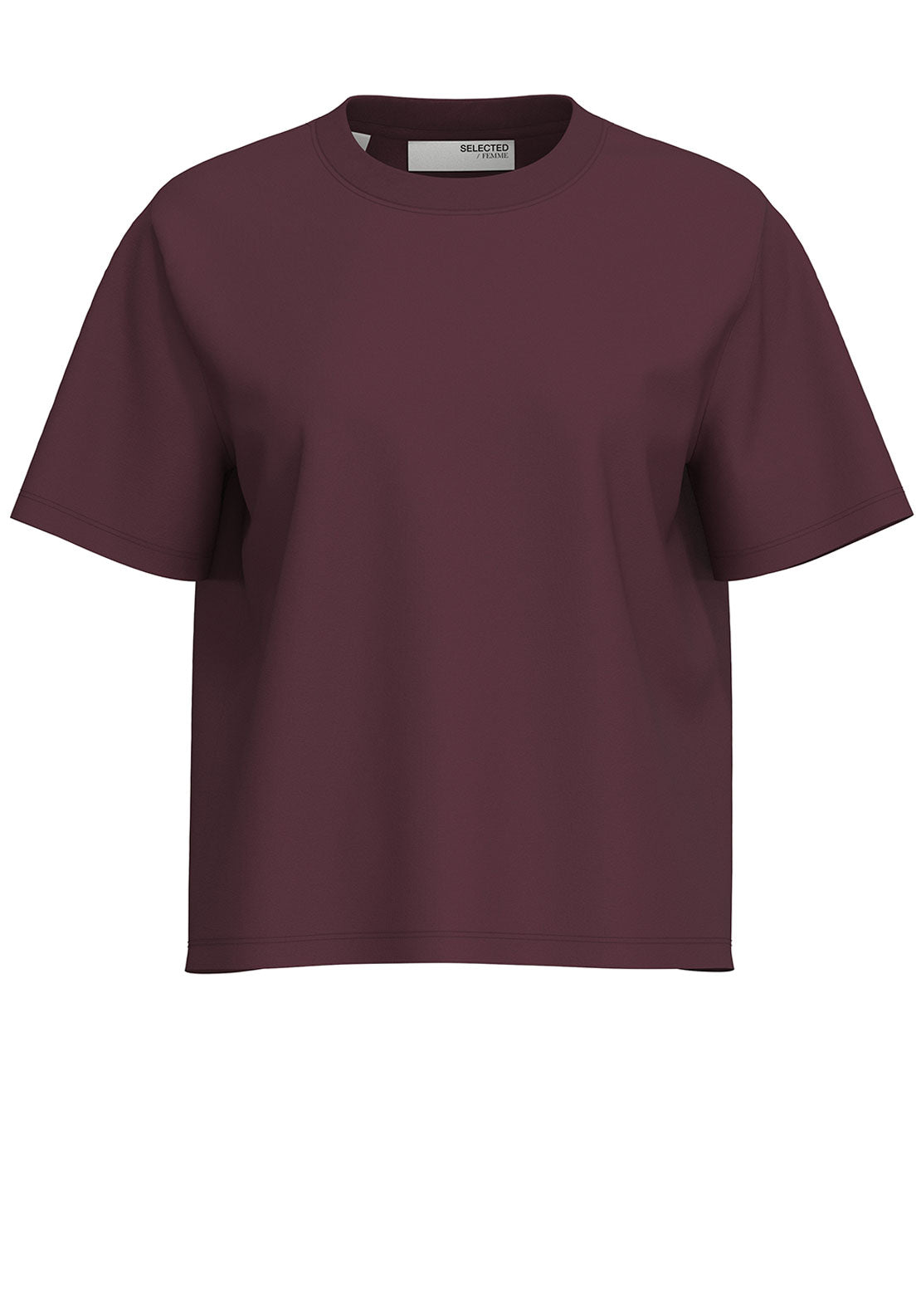 Selected Femme Boxy T-Shirt, Plum