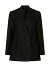 Selected Femme Malia Manteco Pinstripe Blazer, Black