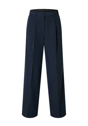Selected Femme Fedora Wide Leg Trousers, Navy