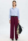 Selected Femme Fedora Wide Leg Trousers, Wine