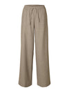 Selected Femme High Waist Extra Wide Leg Trousers, Brown