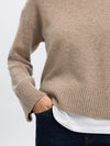 Selected Femme Cille Cashmere Blend Long Sleeve Jumper, Cream
