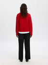 Selected Femme Cille Cashmere Blend Long Sleeve Jumper, Red