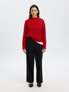 Selected Femme Cille Cashmere Blend Long Sleeve Jumper, Red