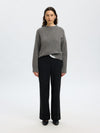 Selected Femme Cille Cashmere Blend Long Sleeve Jumper, Grey