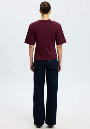Selected Femme Mesa Dart Detail T-Shirt, Wine