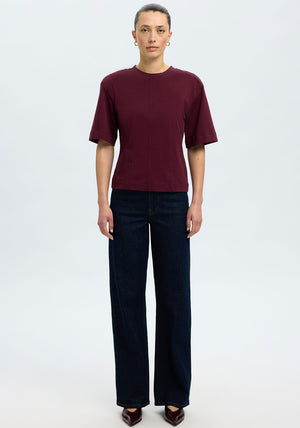 Selected Femme Mesa Dart Detail T-Shirt, Wine