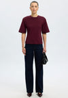 Selected Femme Mesa Dart Detail T-Shirt, Wine