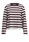 Selected Femme Essentials Stiped Boxy Top, Wine