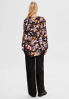 Selected Femme Irene Patterned Tunic Top, Black