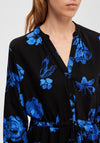 Selected Femme Katrina Floral Print Maxi Dress, Blue & Black